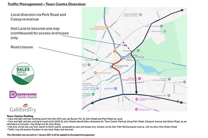 Traffic management town centre map updated 7 jan 25