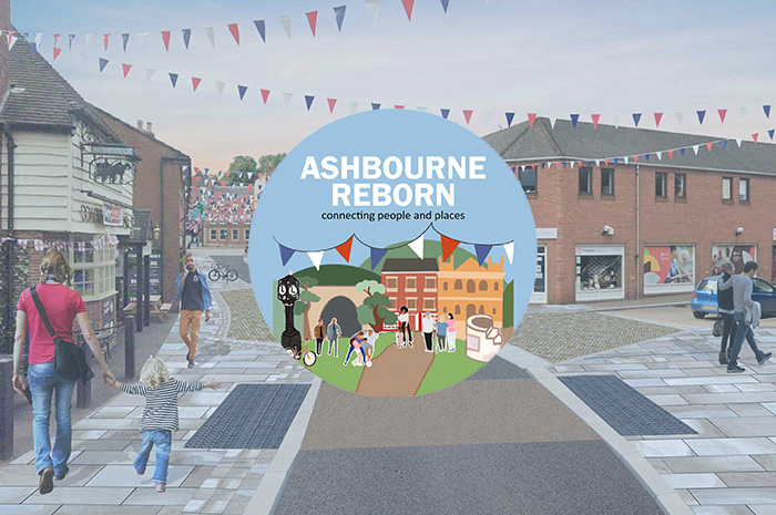 Ashbourne Reborn logo over artist's impression