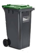 bin with green lid