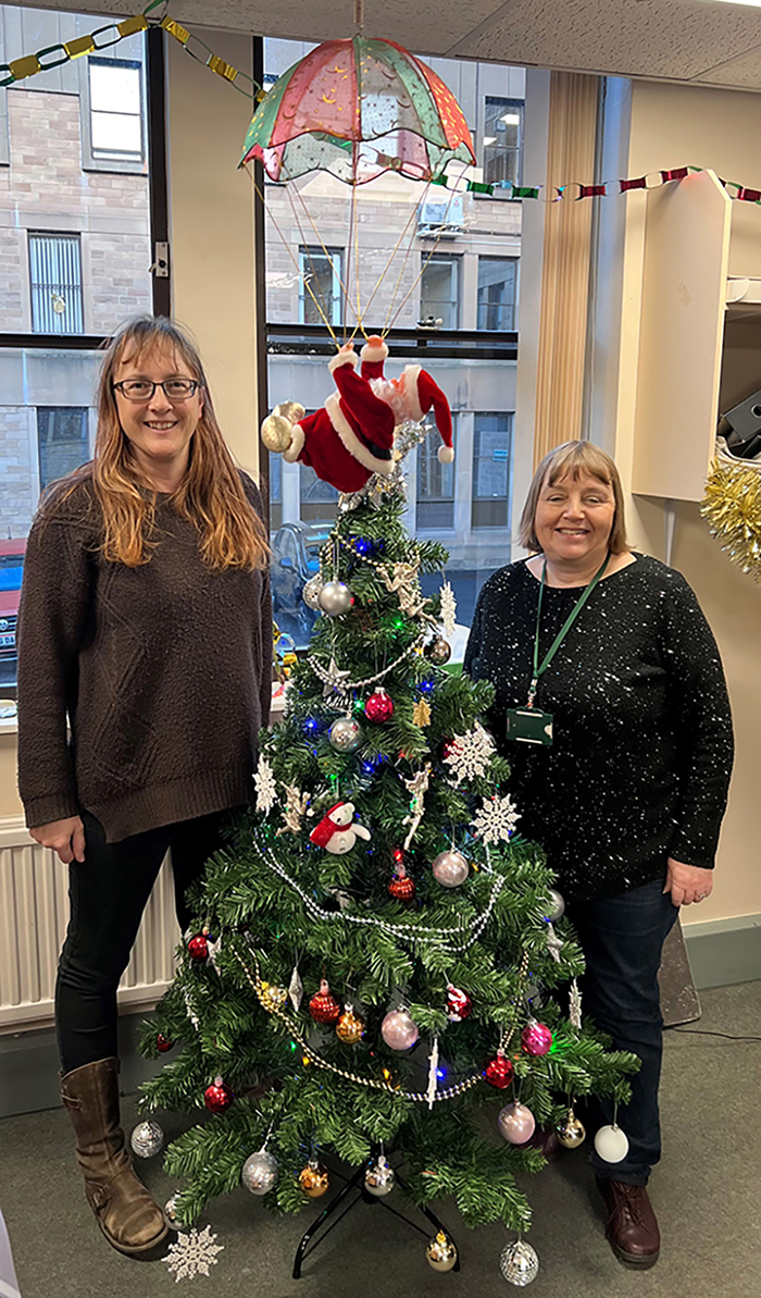 Lis Hudson and Susan Devaney in the Town Hall grotto