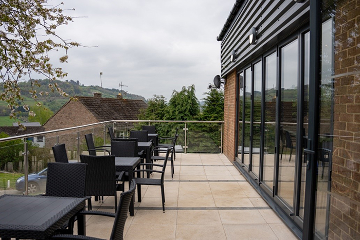 View from Farmer’s View Front Terrace to Riber Castle