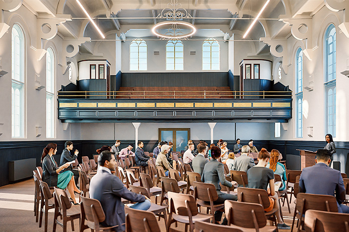 Artist's impression of Trinity Hall balcony