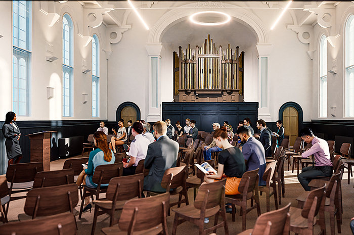 Artist's impression The Link Trinity Hall and organ